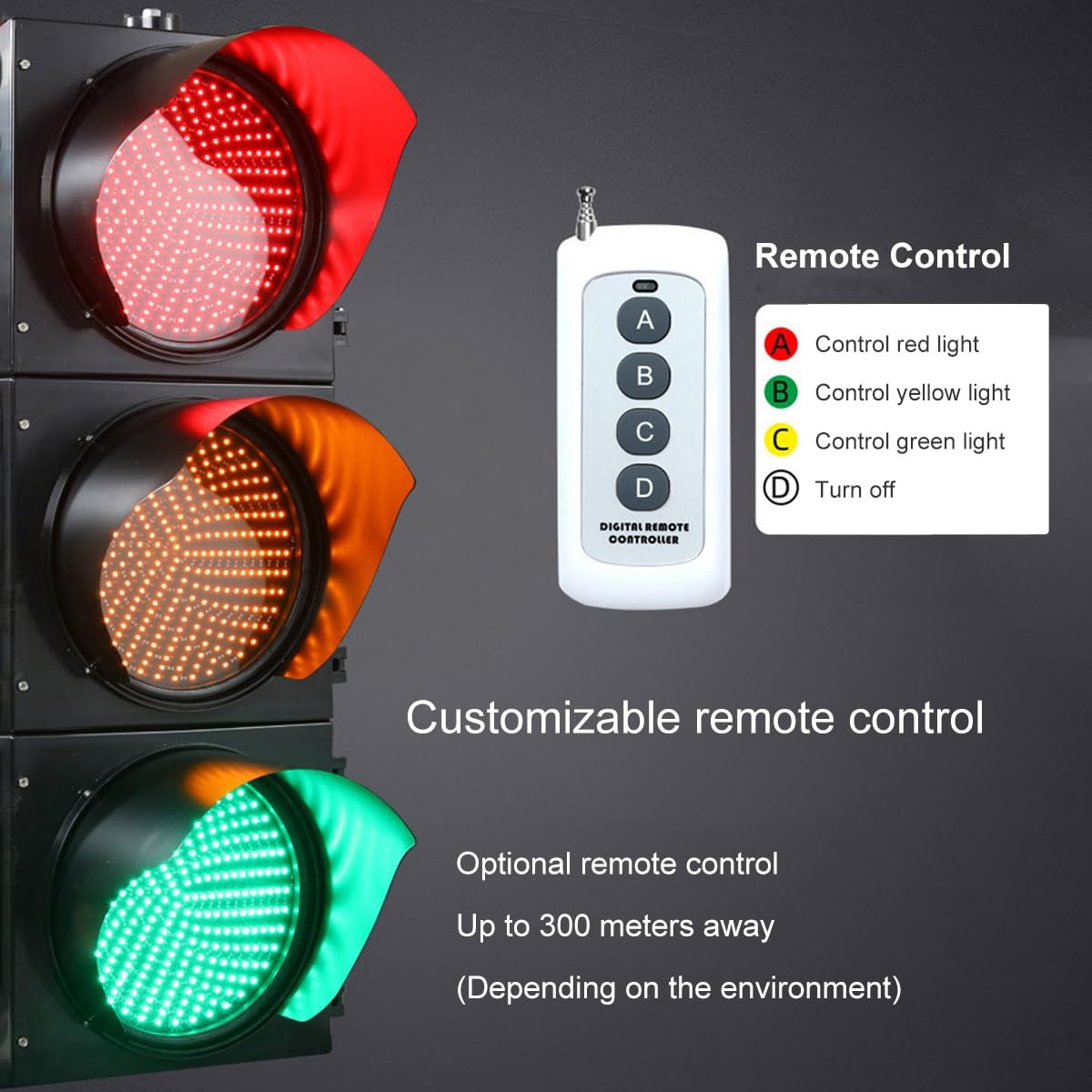 Semaforo LED rosso/verde/giallo, lampada stop a forma di cuore, indicatore traffico, strade, casello, corsia parcheggio, controllo a pulsante, forma elegante