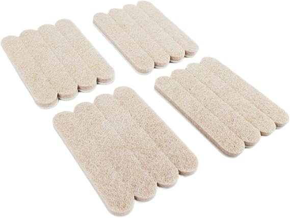SoftTouch Self-Stick Heavy Duty Felt Strips for Hard Surfaces (1/2 x 2-5/8), (16 piece) - Oatmeal