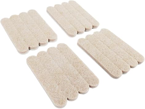 SoftTouch Self-Stick Heavy Duty Felt Strips for Hard Surfaces (1/2 x 2-5/8), (16 piece) - Oatmeal
