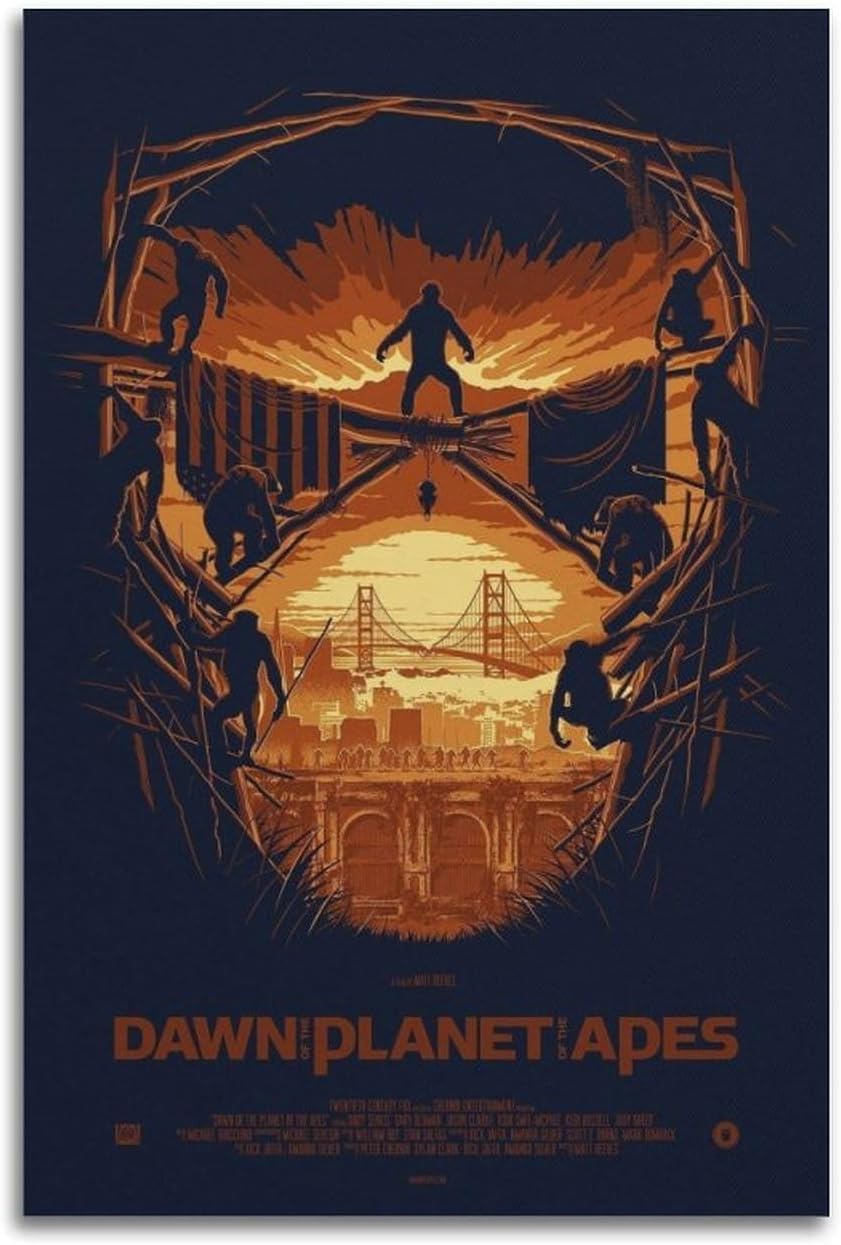 – Rise of The Planet of The Apes Movie Art Poster1 Poster Decorative Painting Canvas Wall Posters And Art Picture Print Modern Family Bedroom Decor Posters 08x12inch(20x30cm)