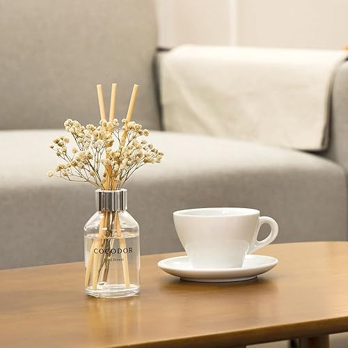Miniatura 8 de COCODOR - Juego de difusor de varillas de junco, 3.4 onzas, jazmín blanco, difusor de aroma con varillas, fragancia para el hogar, decoración de