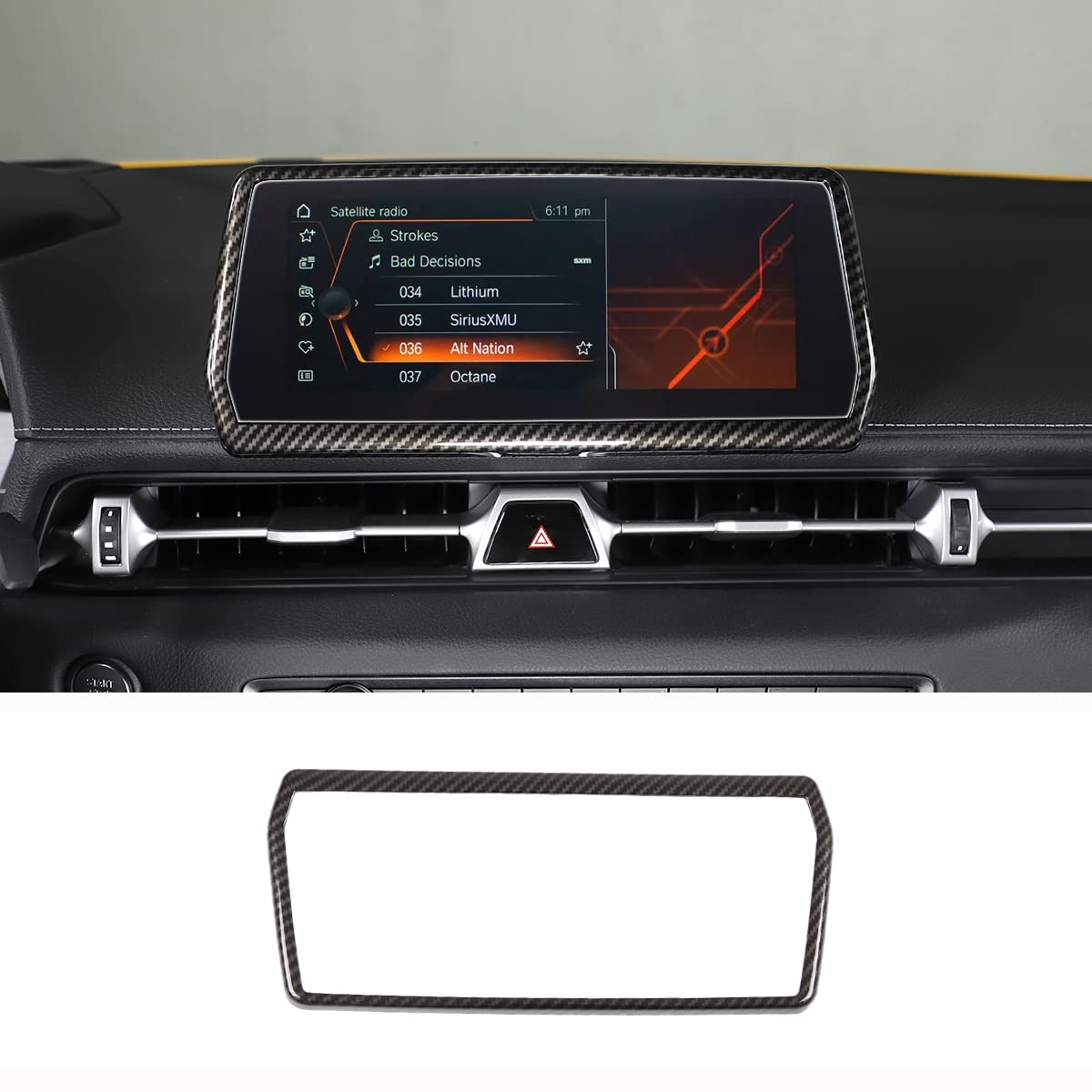 GPS Screen Frame Fit for Toyota Supra GR A90 A91 MK5 2019-2025 Car Navigation Screen Trim Cover, Center Display Frame Trim Cover Decoration (Carbon