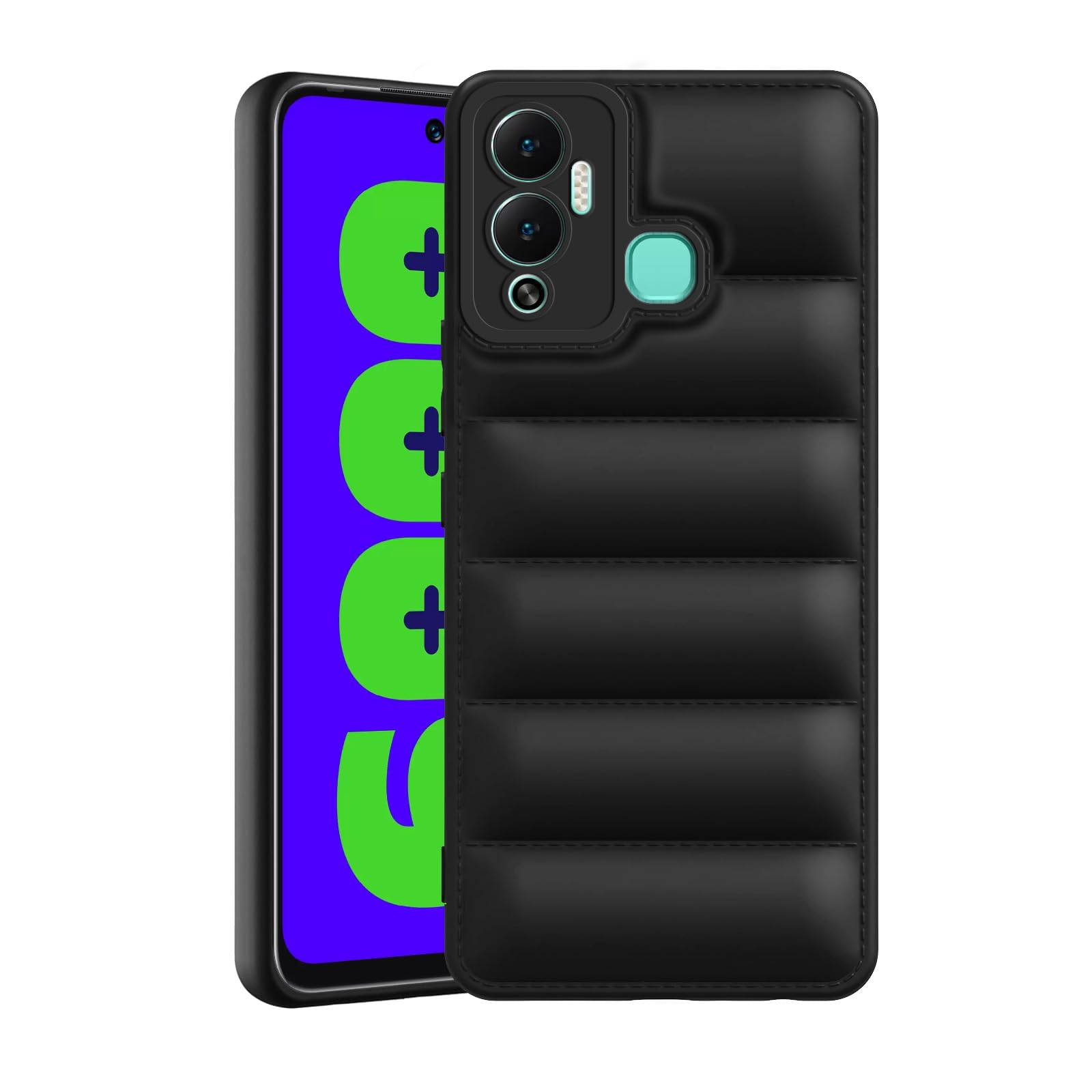 Amazon Solimo Puffer Case for Infinix Hot 12 Play - Black - Image 1