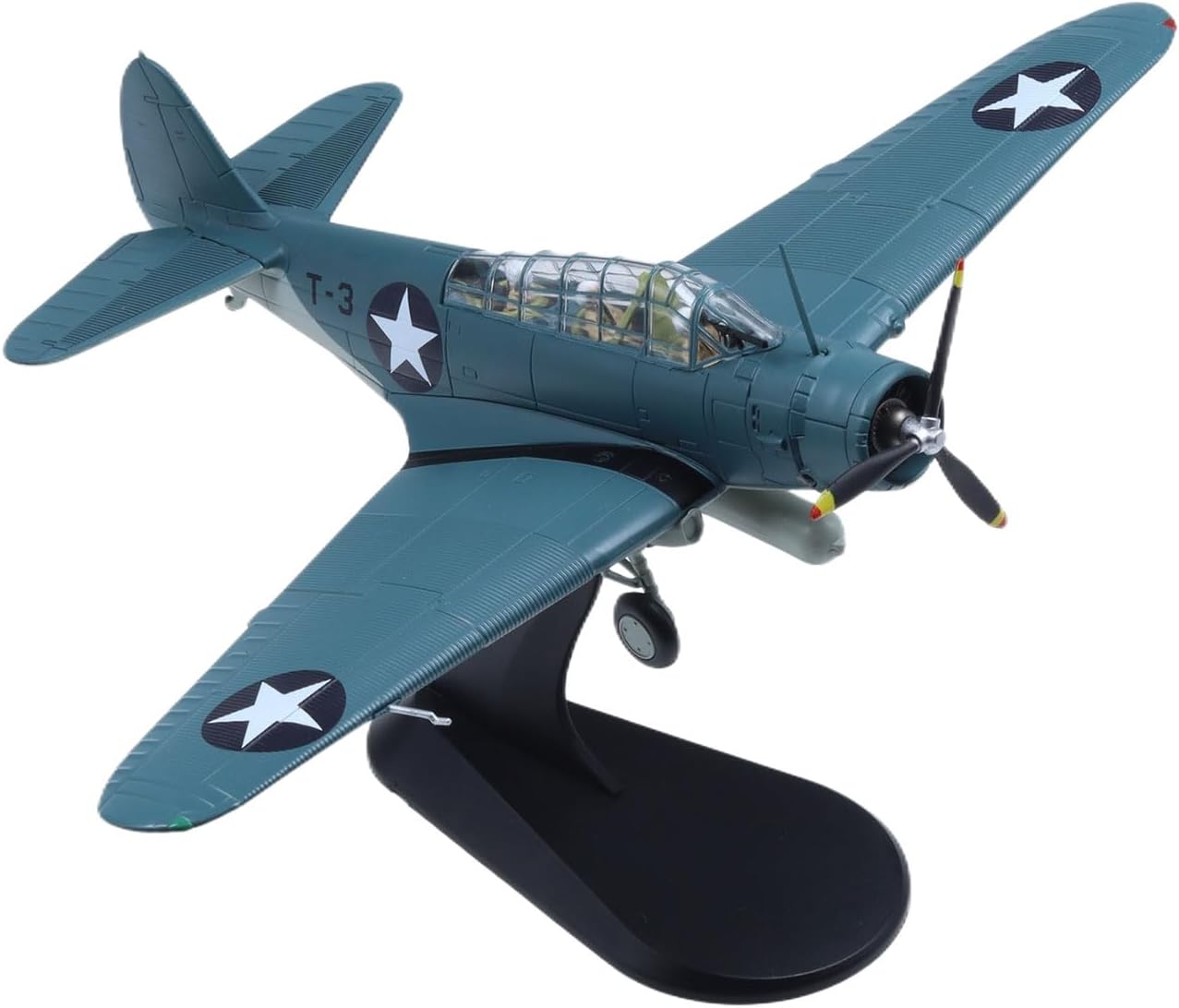TBD Devastator Die-cast Airplanes-1/72 Scale U.S. Navy Torpedo Bomber Metal Aircraft Model for Collector, Aviation Enthusiast-Premium Collectiable with Display Stand