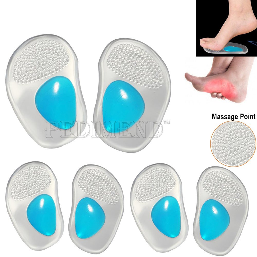 PEDIMENDTM - Solette in gel di silicone per arco plantare plantare con tacco alto, per ridurre la pressione sull'avampiede (3 paia, 6 pezzi), per prevenire lo sfregamento delle scarpe, calli,