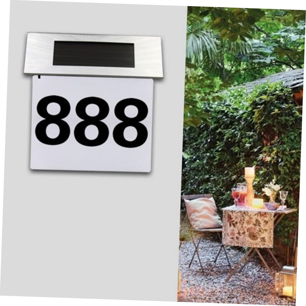 DOITOOL 2pcs Led Solar Address Stainless Steel Weatherproof Easy Install House Light