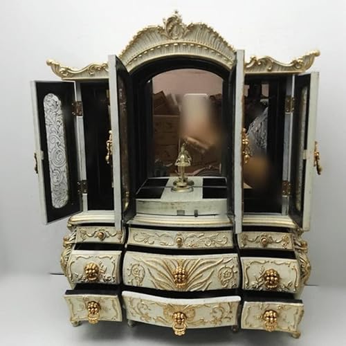 Miniatura 6 de INKTUS Caja de música vintage organizadora de joyas con cajones caja de joyería musical de bailarina para niñas y niñas pequeñas regalo para amantes