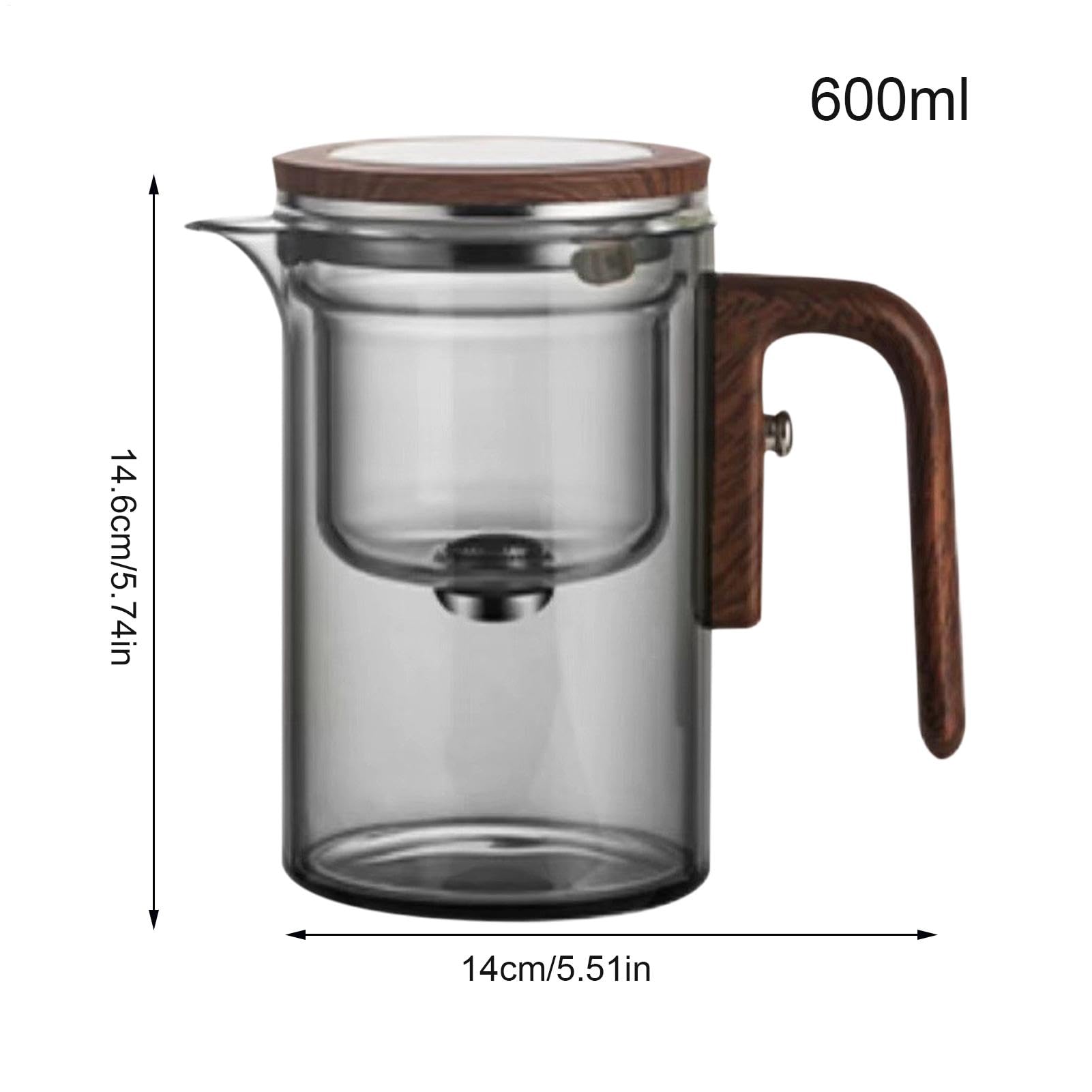 de vidrio 600ml, infusor de té té, preparación de hojas sueltas