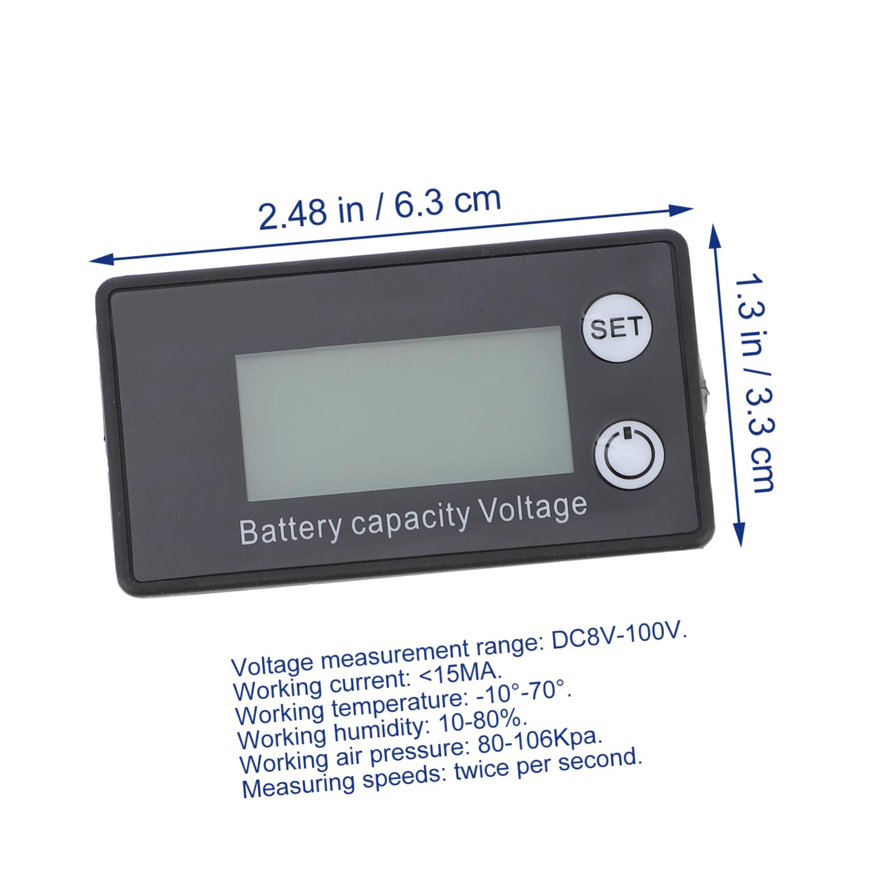 Zerodeko 1Pc LCD Battery Indicator for Lithium Ion Batteries Voltage Tester with Screen Durable Display for Home Garden Use Reverse Connection Protection Voltage