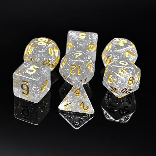 Miniatura 11 de Juego de dados para juegos de rol, para juegos de rol, Dungeons & Dragons, D&D y otros juegos de rol, dados de 10 lados con D20 (negro)