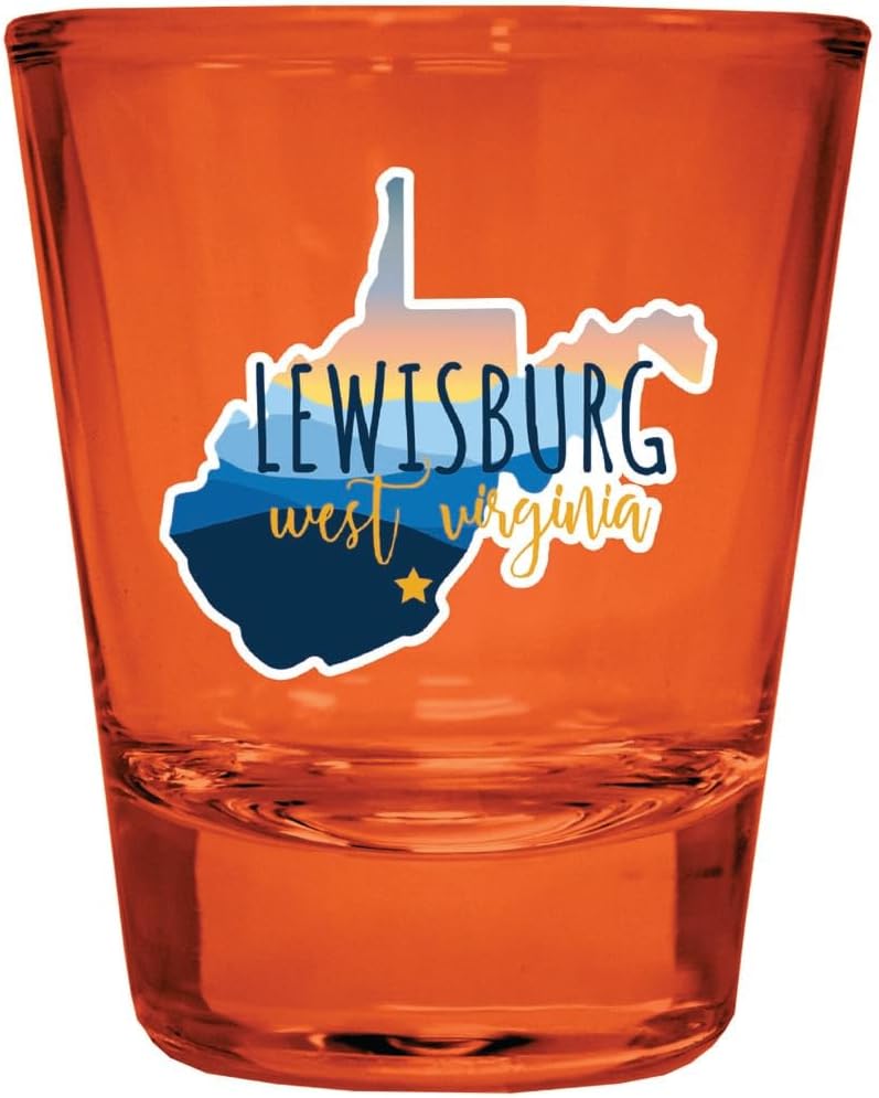 Vaso tequilero souvenir West Virginia Blue Ridge 2 oz - Pack de 2