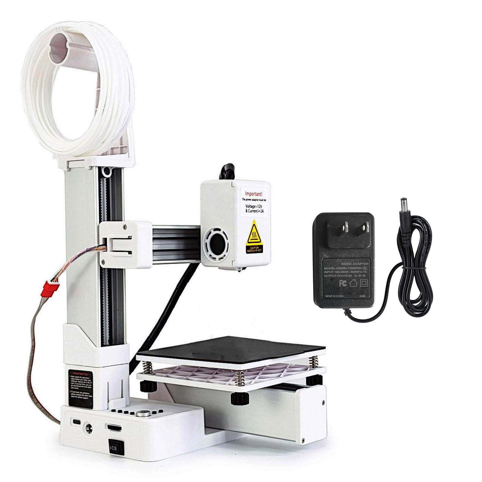 Stampante 3D per principianti, 100 x 100 x 100 mm Dimensioni di stampa, Alta Precisione Riscaldamento Veloce Divisione di Frequenza Compatta Multiplexing Macchina Stampante 3D, Supporto 1.75mm PLA
