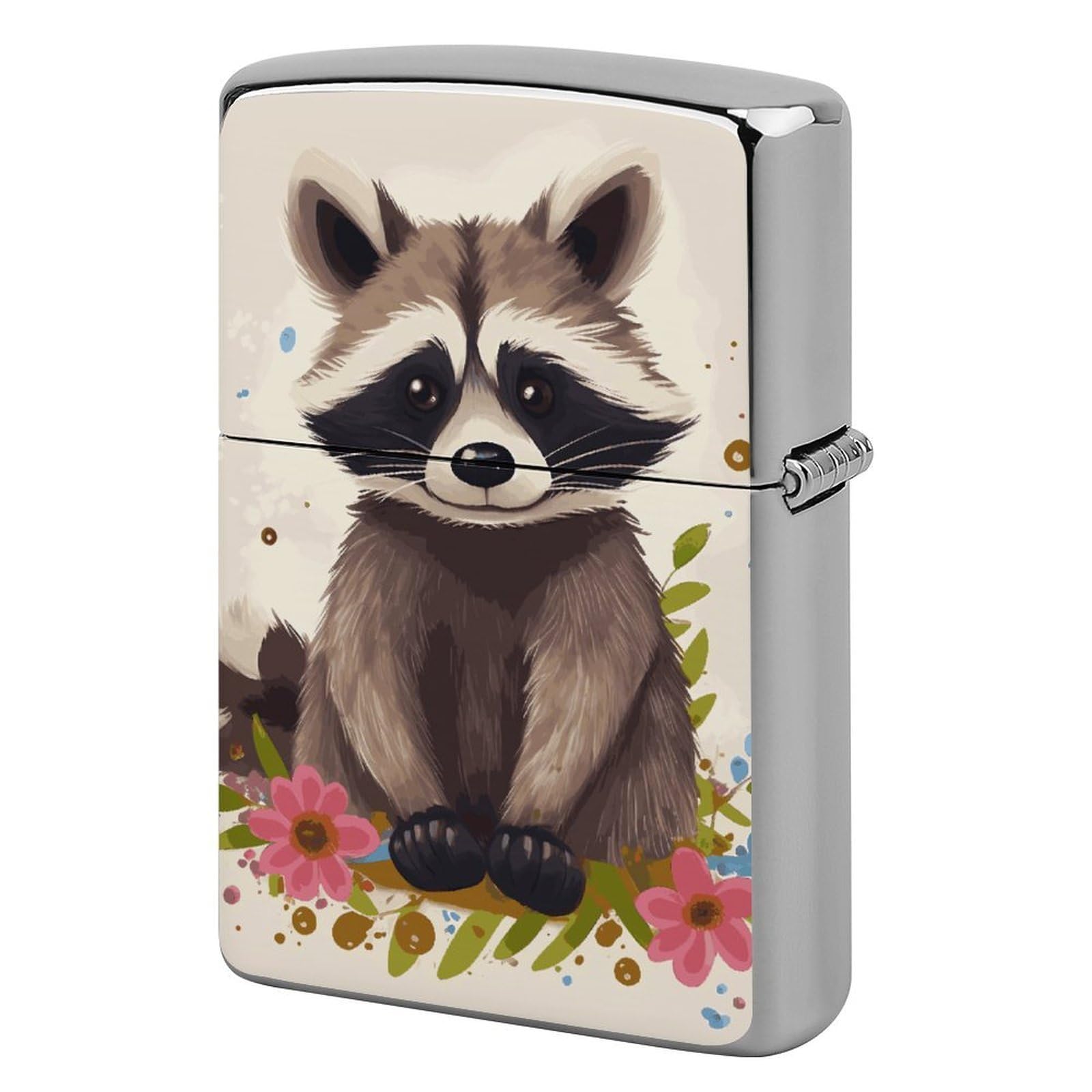 Raccoon Lighter Case for Men, Personalized Lighter Cover for Valentine's Day Gifts, Flip-Top Lighters Shell for Outdoor, Portable Lighters Protective Sleeve