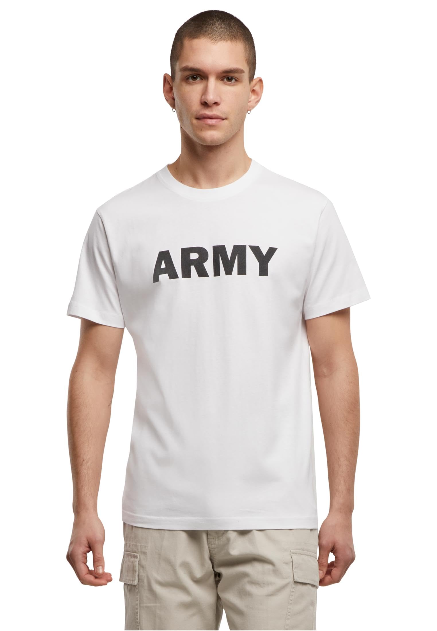 Brandit Army T-Shirt, Many Colours, Sizes S to 5XL, White, S