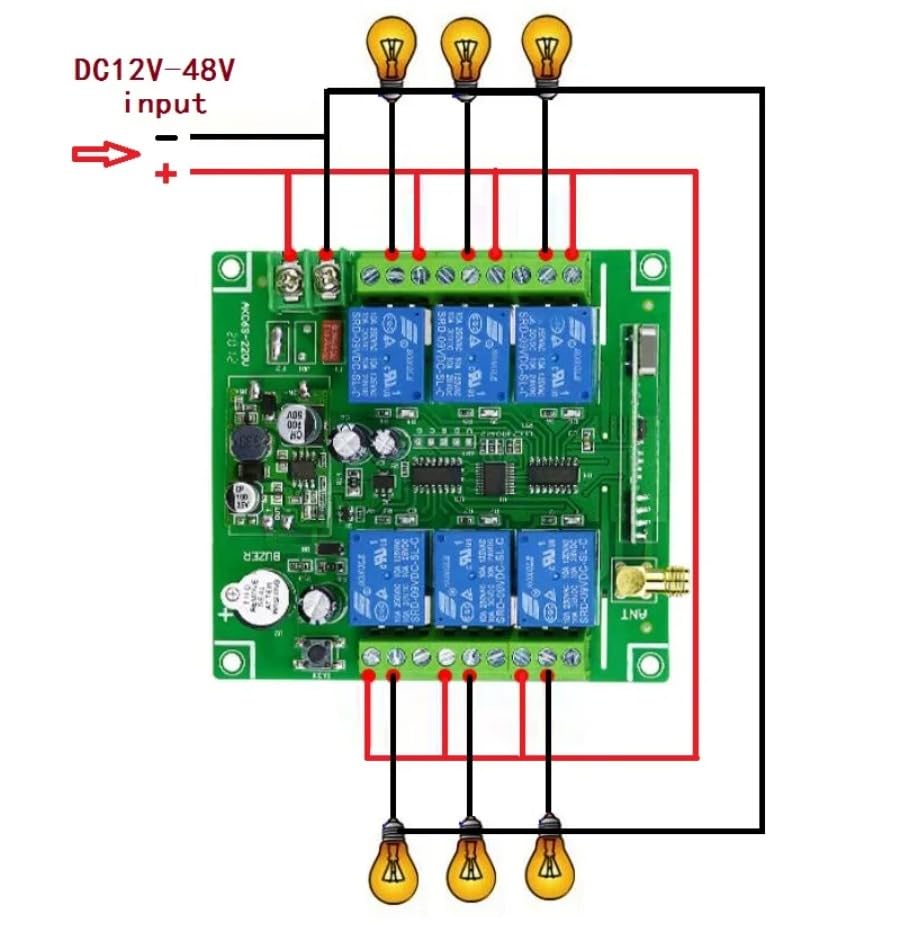 Larga distancia universal 20 ~ 200 m CC 12 v 24 v 36 v 48 v 10 a 6 ch 30 a Relé RF inalámbrico mando a distancia 433/315 MHz industrial/agrícola 1,5 m antena (2RF)