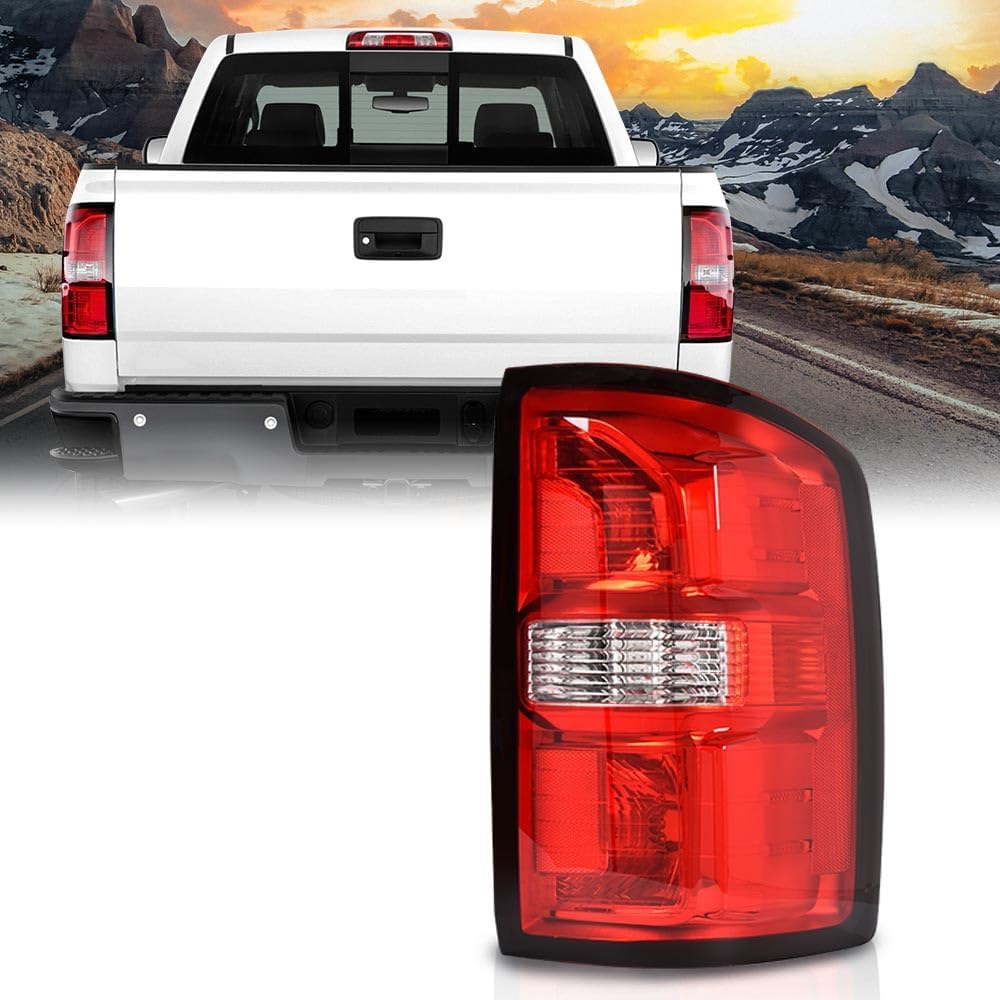 CROSSDESIGN Tail Lights Assembly Fit GMC Sierra 1500 2014-2018 & GMC Sierra 2500 HD/3500 HD 2015-2019 Right Side Red Lens Brake Lamps