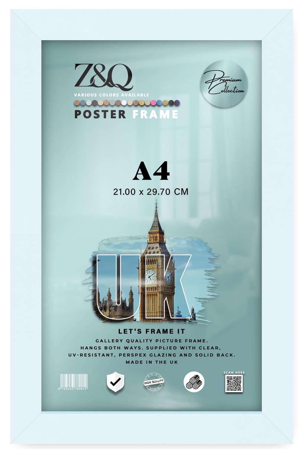 Z&Q - MDF Wood Finish A4 (21.00 x 29.70 CM) Poster/Picture Frame | Sturdy & Lightweight 11 x 8 Inch Perfect for Room Interior, Art [ White ]