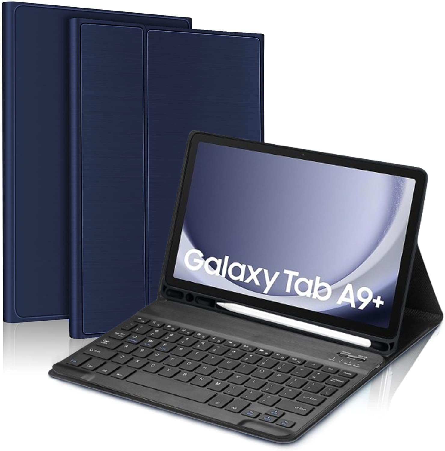 ProElite Keyboard case Cover for Samsung Galaxy Tab A9 Plus 11 inch with S Pen Holder Magnetic Detachable Wireless Bluetooth Keyboard Case, Dark Blue (B0DBHCPNBS) Amazon Price History, Amazon Price Tracker
