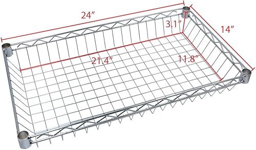 Miniatura 4 de Estantería de alambre cromada de 5 estantes con cestas 24"x14"x60" (cromado)