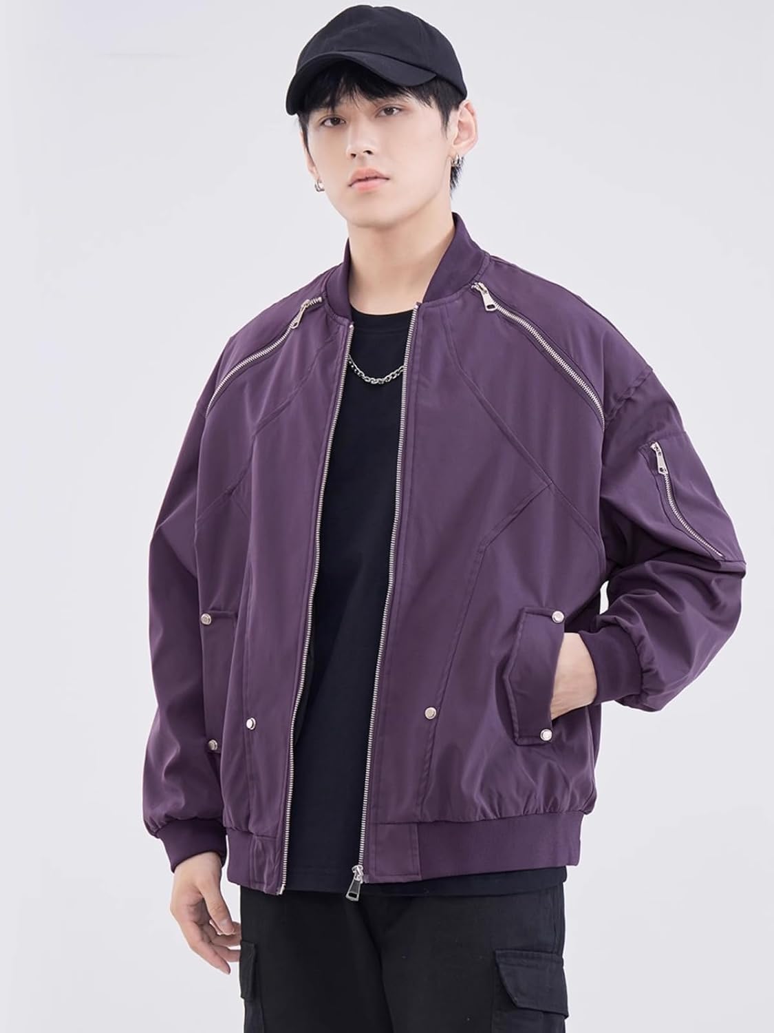 Casual lapel Coat men's spring and fall loose pilot jacket