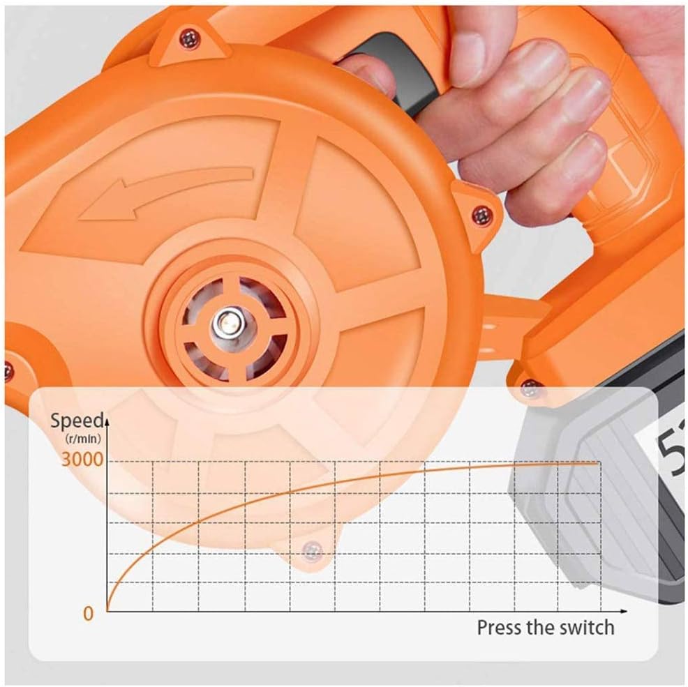 Convenient 2-in-1 Cordless Blower, Handheld Leaf Blower Vacuum Cleaner Cordless Air Turbine Garden Leaf Blower for Home Cleaning (Color : Battery2, Size : 528Tv) (Battery*2 528TV)