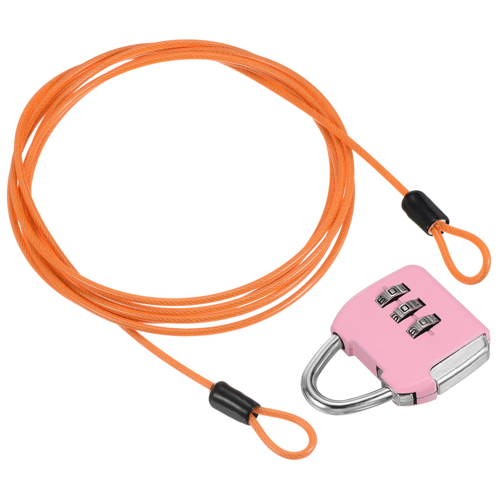 QWORK Lucchetti Cavo, con combinazione a 3 cifre, cavo retrattile da 77