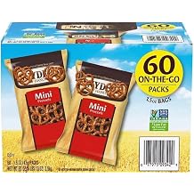 Mini Pretzels Snack Packs, 1.5 oz Bags, 60 Count Crunchy Classic Pretzels | Individually Wrapped On the Go Snacks | Lunchbox, Office & Party Snack Pack 1 Pack