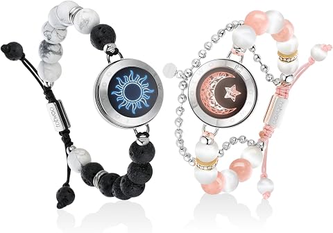 TOTWOO Long Distance Touch Bracelets for Couples, Smart Jewelry with Vibration a