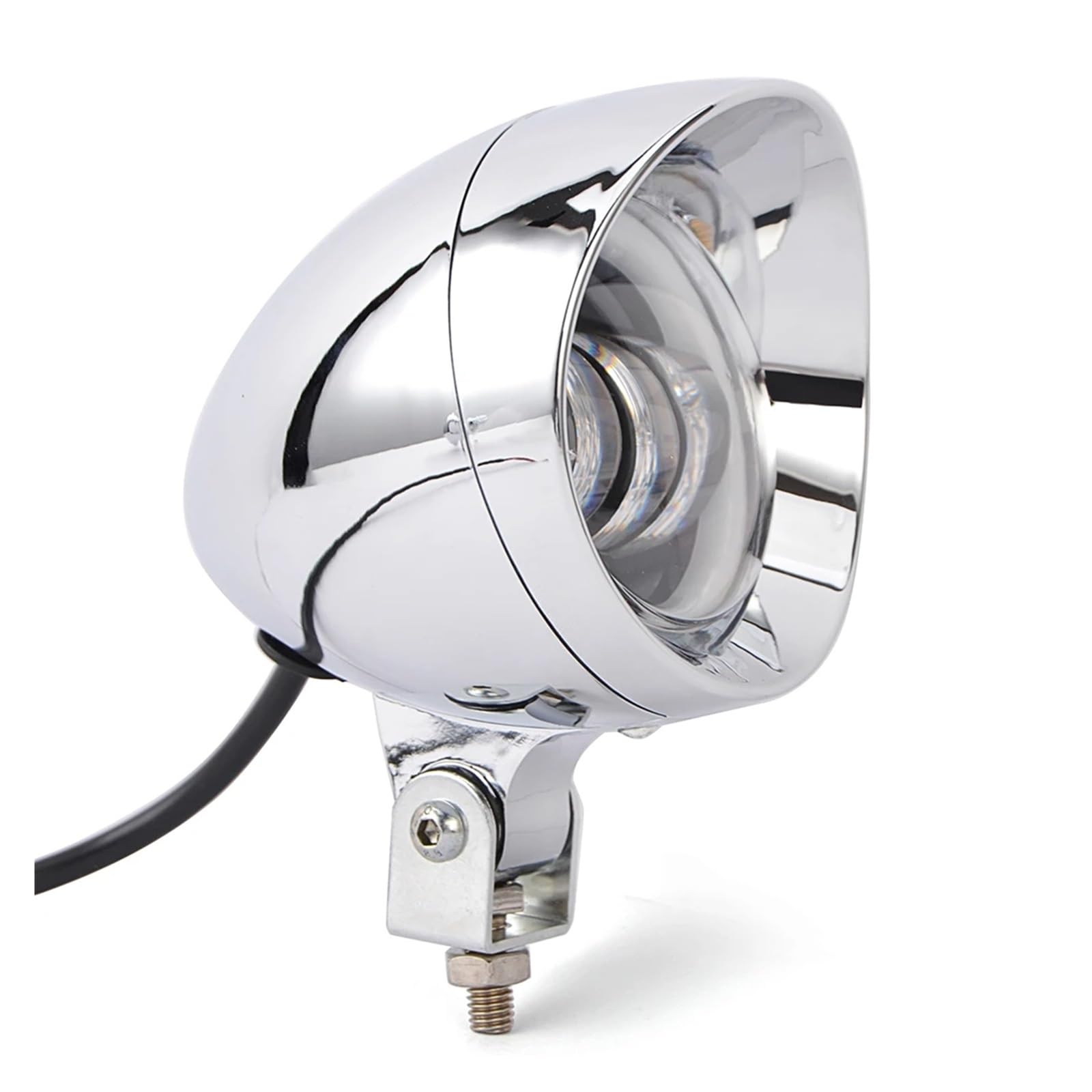 Spotlight Per Cruiser Per Chopper Per Cafe Per Racer Per Faro Anteriore Per Motocicletta Cromato Da 4'' 25W Lampada Fendinebbia A LED Retrò