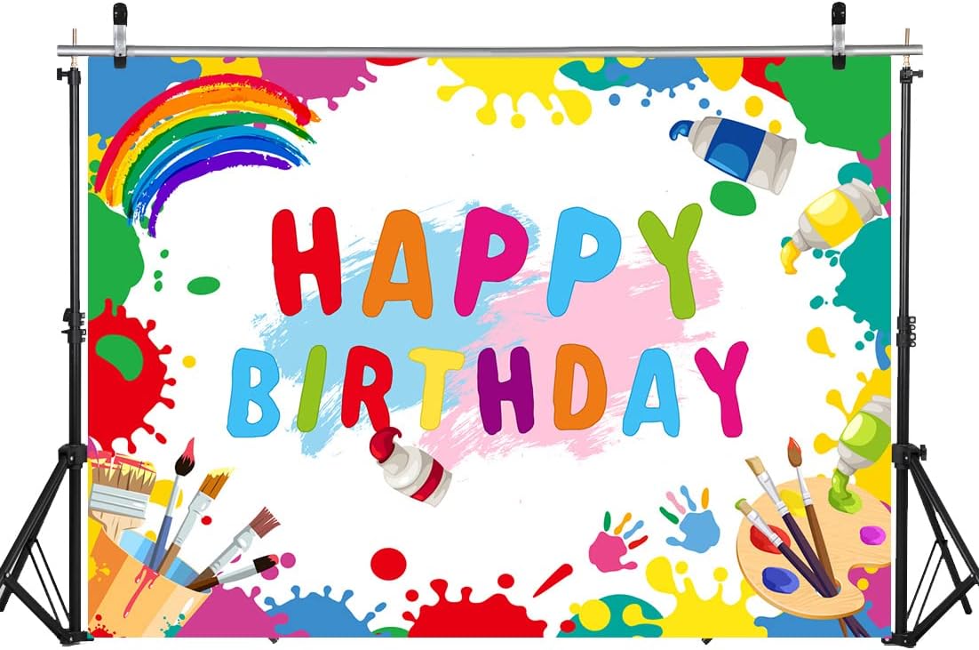 LYWYGG 7x5ft Happy Birthday Backdrop The Dark Birthday Party