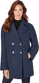 light blue wool coat plus size