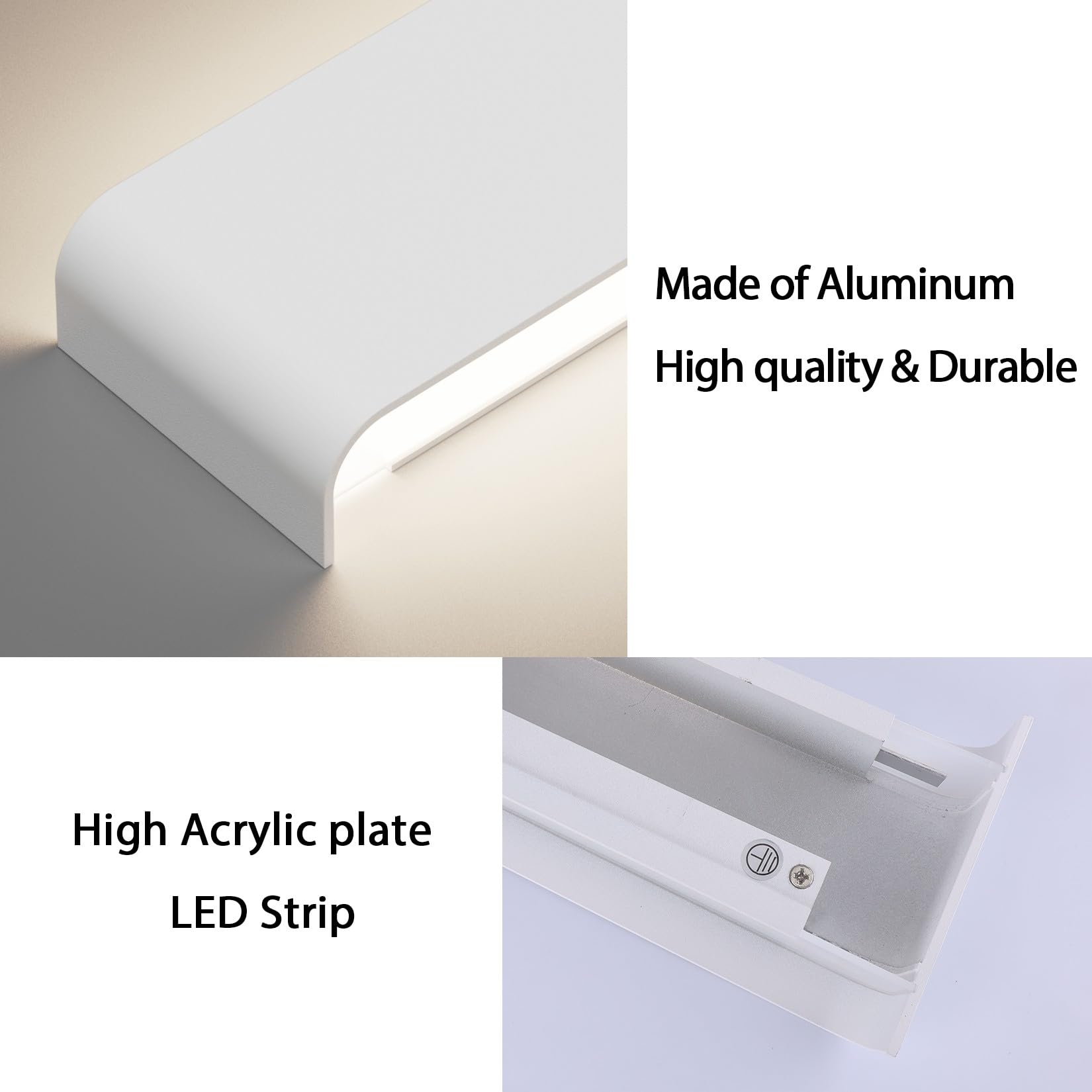 Klighten 30W Wandleuchte Innen LED 83CM Wandlampe Up Down Wandbeleuchtung Naturweiß 4500K für Schlafzimmer Wohnzimmer Flur Treppen (Weiß)