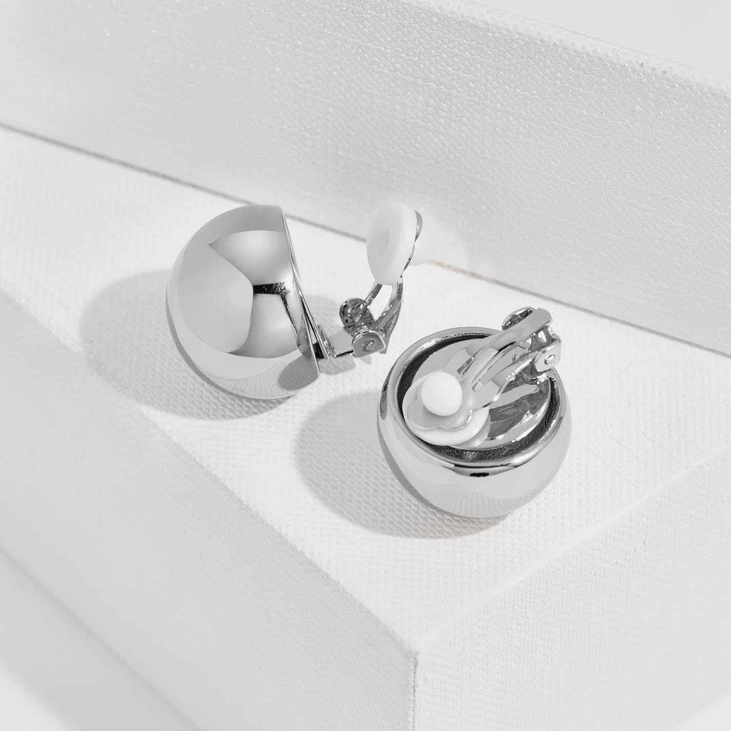 Gold Ball/Square/Teardrop/Button Clip on Earrings - Trendy Non Pierced Jewelry Gifts for Women