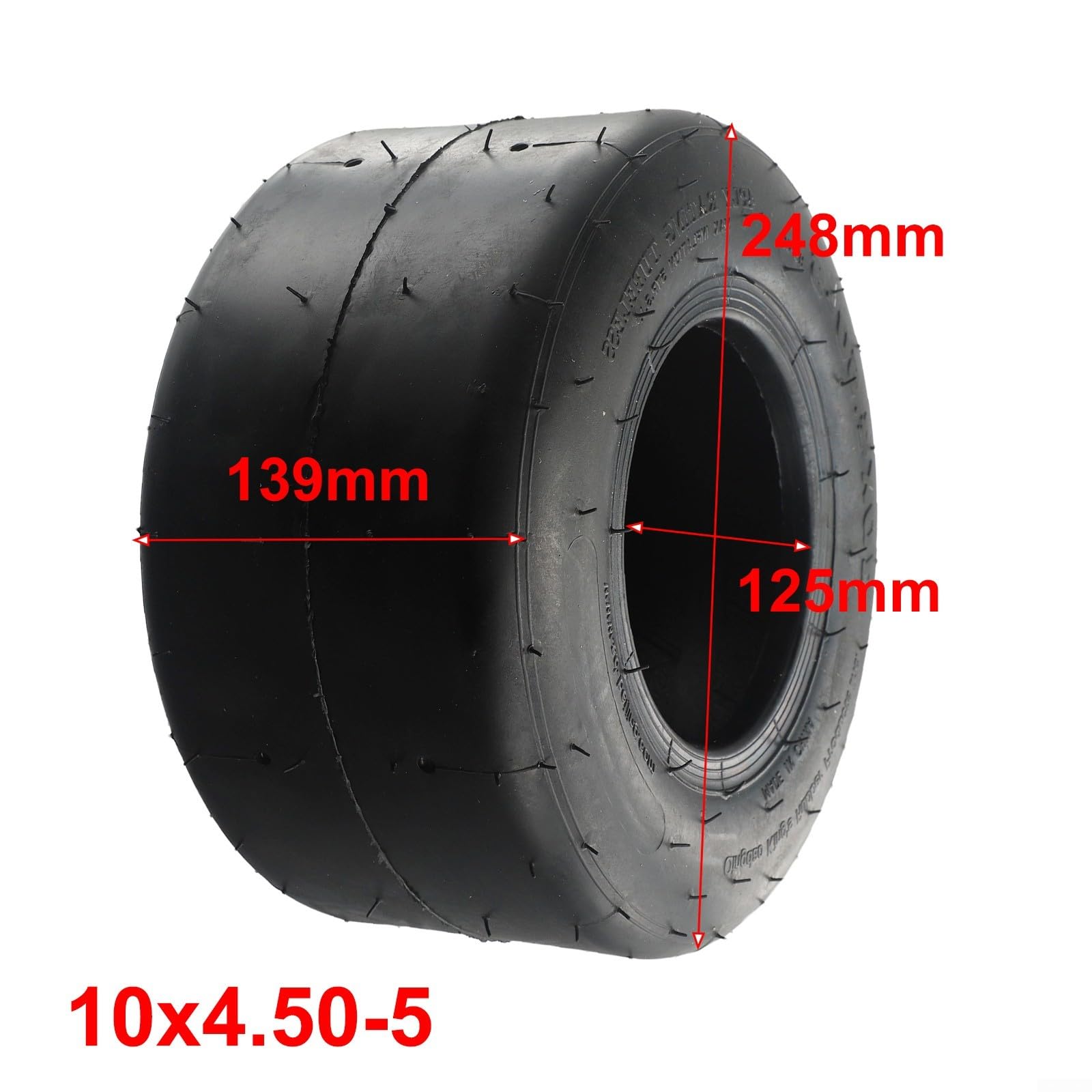 Pneumatici per kart 10x4.50-5 e 11x7.10-5, ruote di ricambio in gomma tubeless anteriore o posteriore per kart, pneumatico fuoristrada non deformabile antiusura (10x4.50-5)