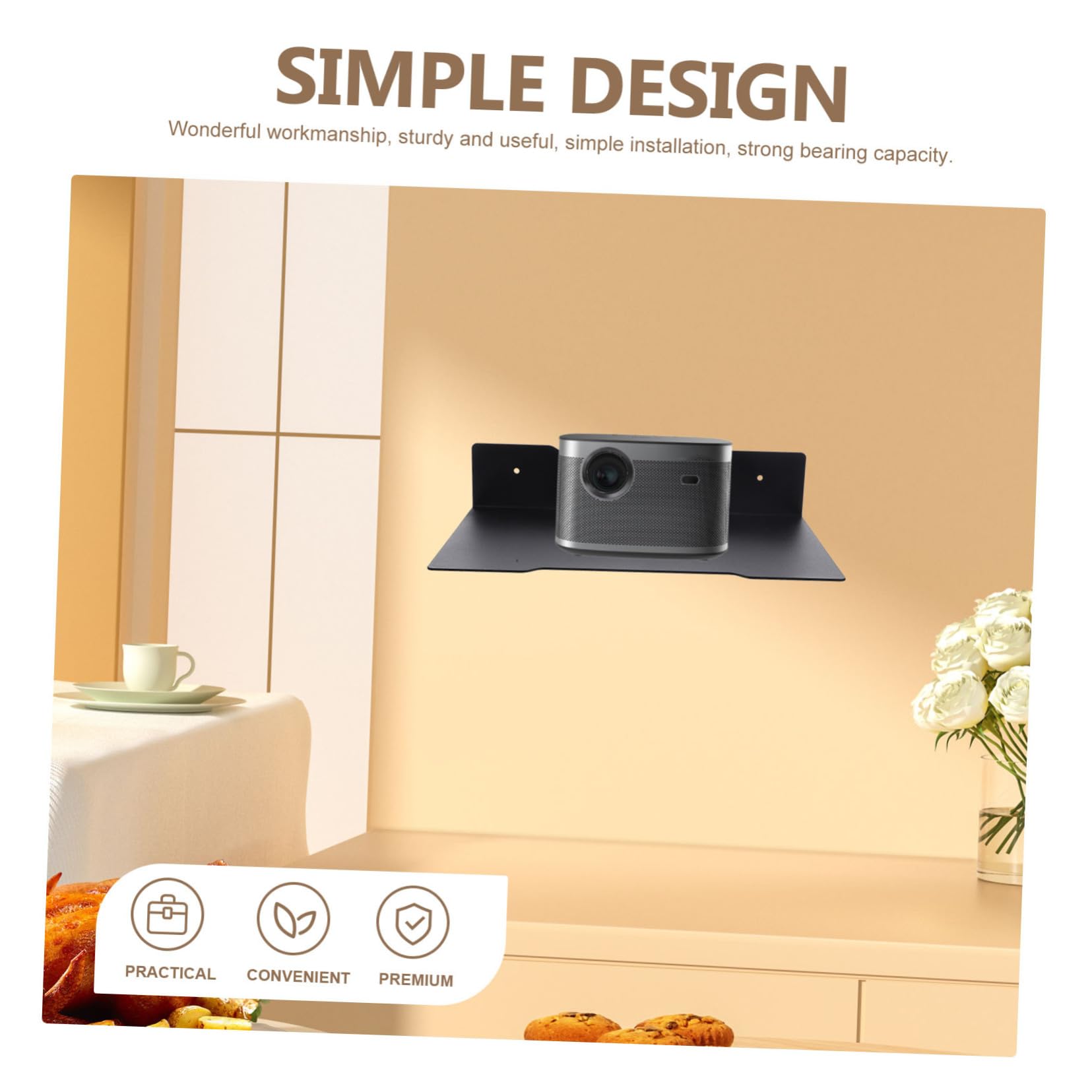 Angoily Supporto per Telecamera Montato a Parete, Staffa in Acciaio al Carbonio Nero, Robusta e Multiuso, Wall Holder per Casa e Sorveglianza