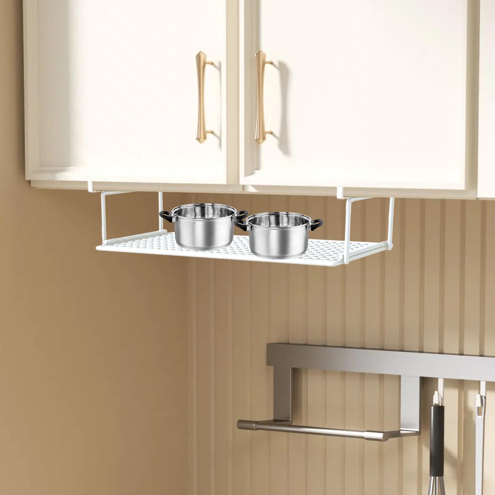 Ripiano Estraibile Sottopensile GOEDCH – 2 Mensole Regolabili Da 40 A 70 Cm In Acciaio Carbonio, Organizer Per Scarpe O Cucina