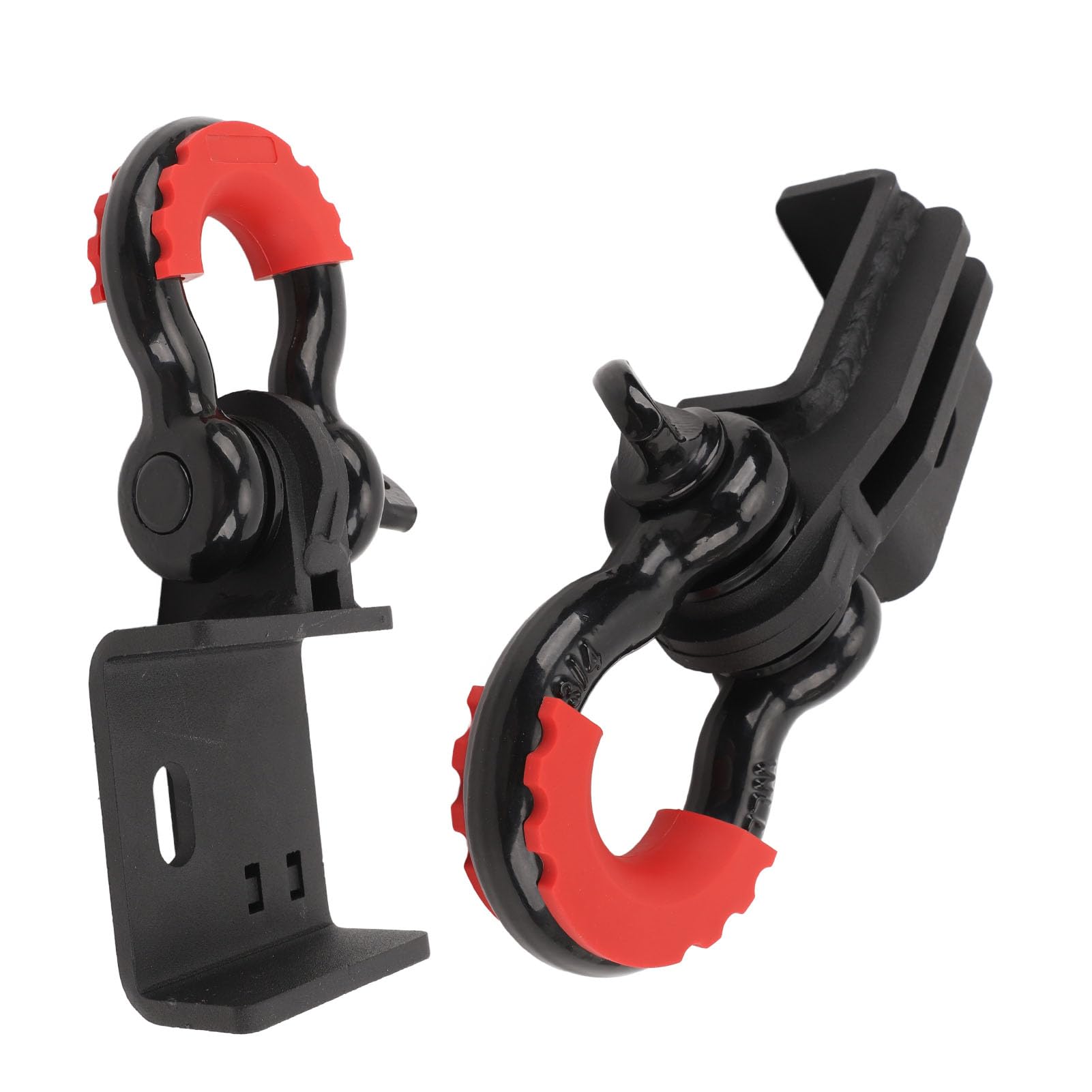 Kit de Montaje de Grillete de Gancho de Remolque Delantero, Soporte de Acero Resistente con Gancho de Anillo en D de 3/4 Pulgadas, Resistencia a la Rotura de 57000 Libras, para