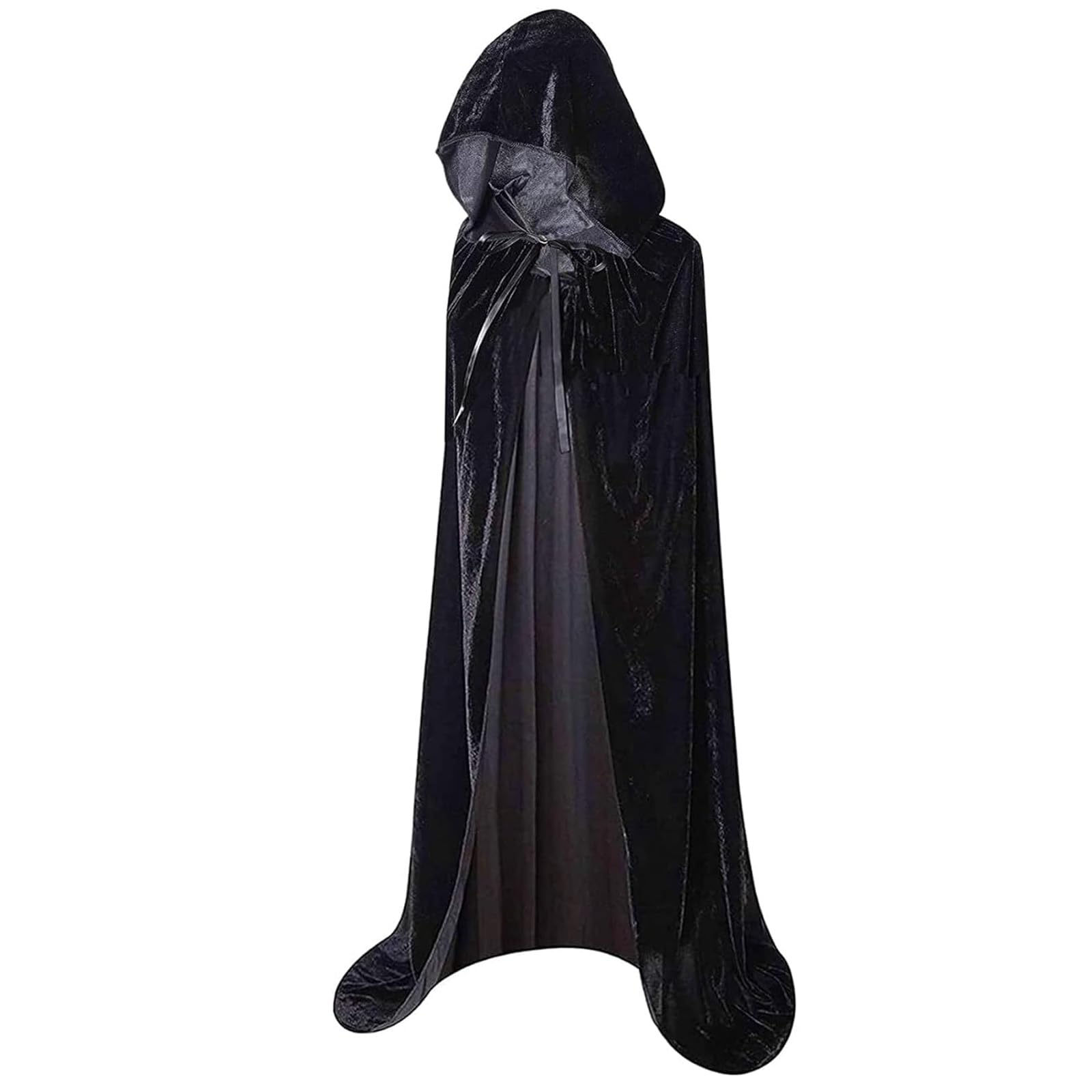 KSVFTB 170CM Black Cape, Voldemort Costume Adult, Black Robe, Traitors Cloak, Ghostface Costume