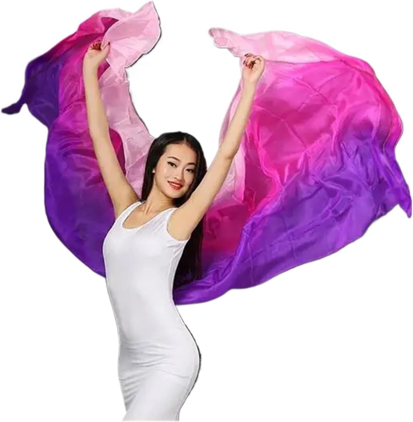 SSDDLZEQ Stage performance version Belly Dance Silk Veil, Hand-tossed Scarf/shawl 250cm 270cm(6,2.5m)