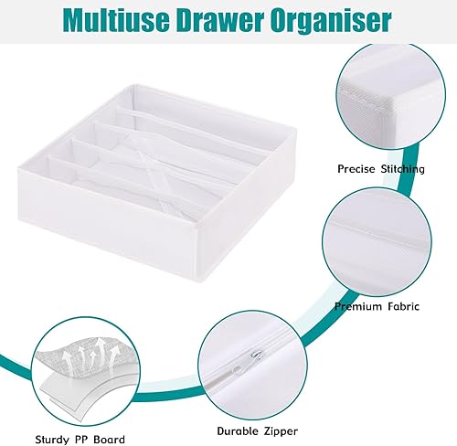 Miniatura 7 de Cajones de almacenamiento para brasieres, organizador de cajones para ropa interior, divisores, cubos de almacenamiento plegables para brasieres,