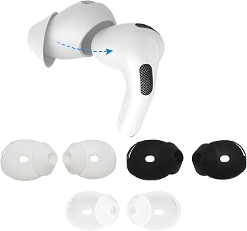 Zotech Silicone Ear Tips & Hooks for AirPods 4, 3 Pairs