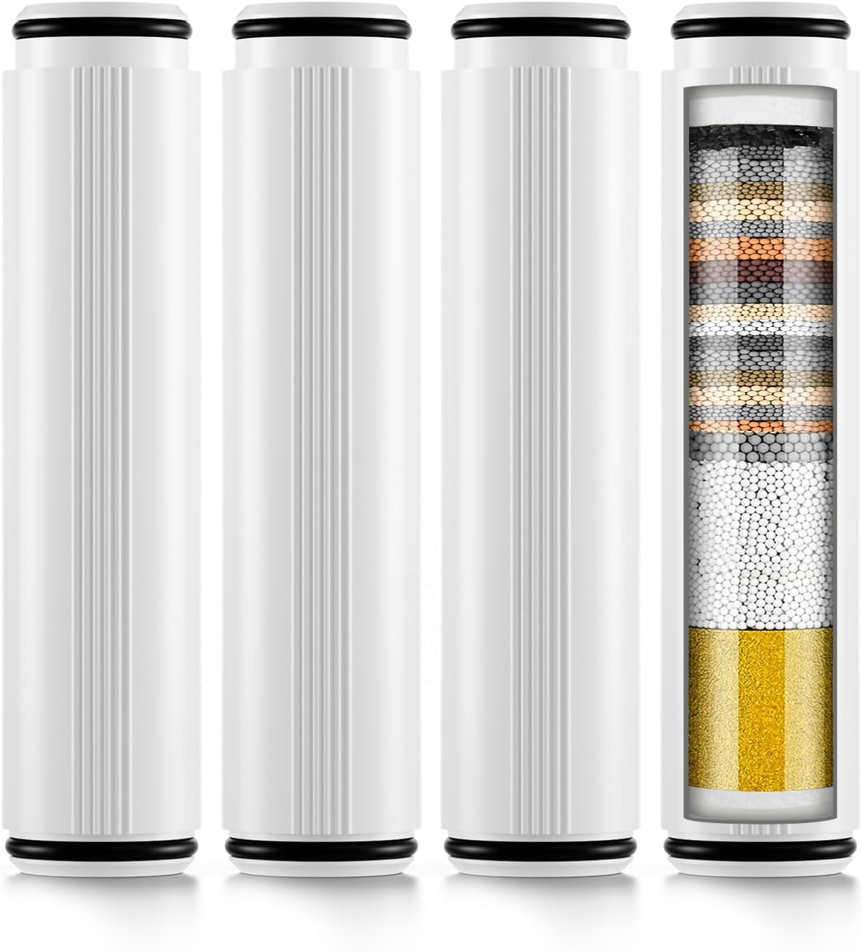 4 Pack Shower Head Filter Replacement Compatible with Felso Handheld Shower Head, Hard Water Softener Cartridge, Removes Chlorine and Heavy metals to Improve Skin & Hair