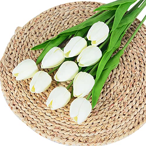Uposao 10 tulipanes artificiales de tacto real, ramos de boda, tulipanes para el hogar, jardín, boda, fiesta, decoración interior y exterior