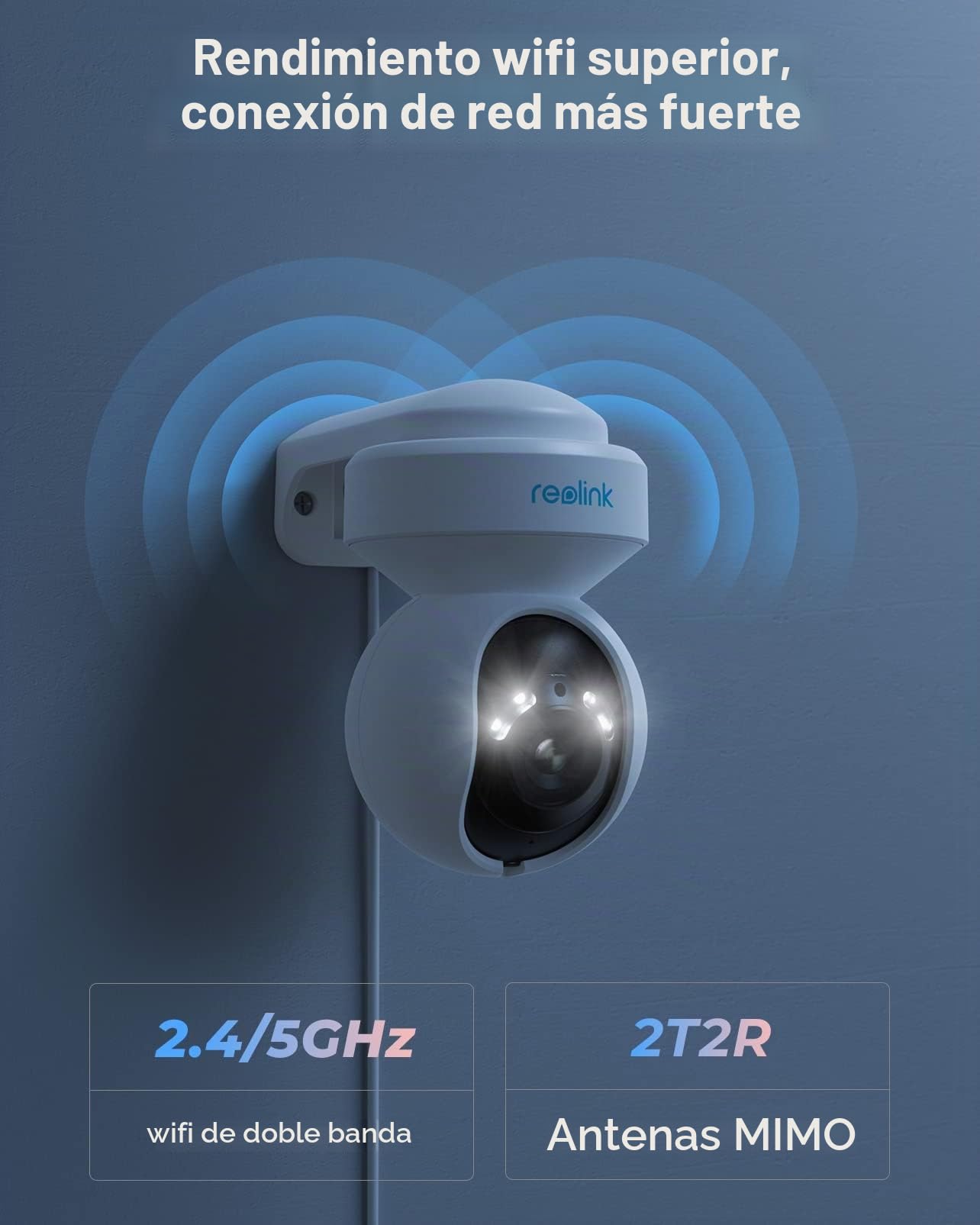 Reolink 5MP PTZ Camara Vigilancia WiFi Exterior con Seguimiento Automático, 2.4/5GHz WiFi Cámara con Detección de Personas/Vehículos, 3X Zoom Óptico, Visión Nocturna, E1 Outdoor (Reacondicionado)