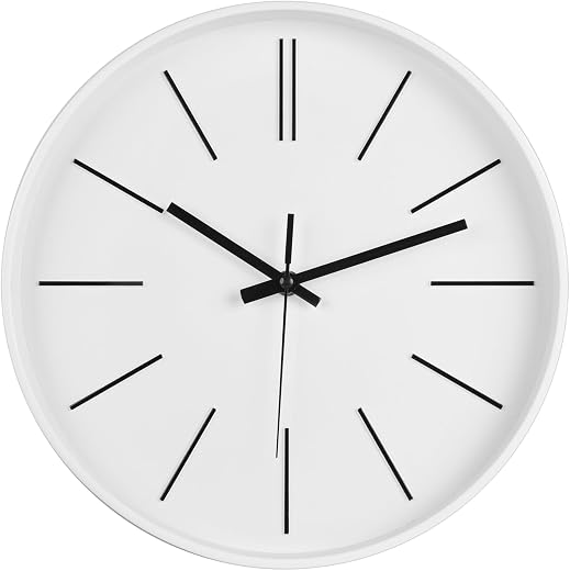 zyzamay Modern Wall Clock, 12 Inch Round Bright Colorful 3 D Wall Clocks,Easy to Read,Silent Non Ticking zyzamay Modern Wall Clock,12 Inch Round Bright Colorful 3D Wall Clocks,Easy to Read,Silent Non Ticking Quartz Battery Operated for Kitchen,Living Room,Bedroom,Family Room,Dining Room,Kids-Room(White)