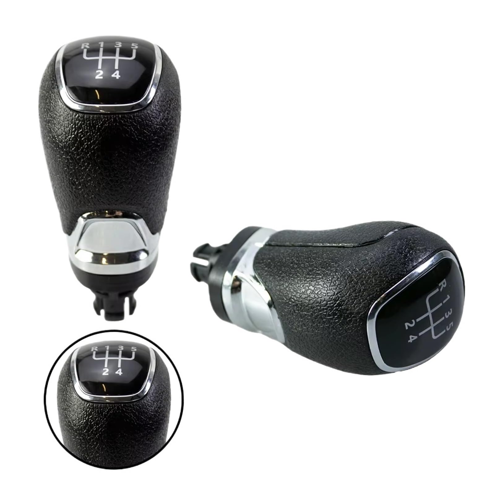 Qwqaab Black 5 Speed Manual Gear Knob Manual 5/6 Speed Gear Shift Knob Pu Abs For Skoda For Octavia A7 Mk3 2014-2019 Transmission Shifter Handle(Black 5 Speed)
