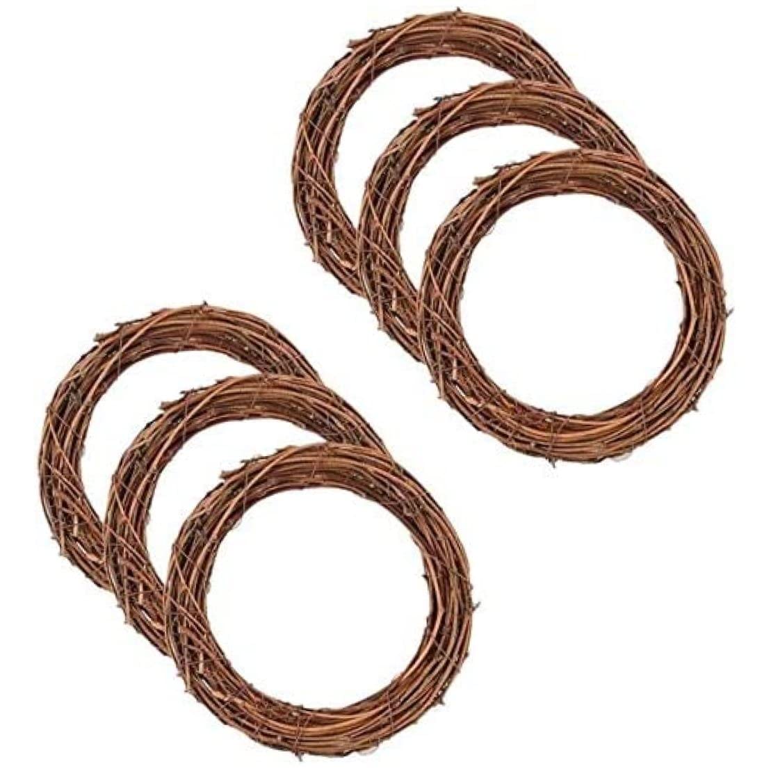 Ghirlanda di vite 6 pezzi da 9,84 pollici rotonda fai da te in rattan cornice per ghirlanda Halloween Natale Raccolto Ringraziamento Ghirlanda autunnale per porte Forniture per la creazione di access