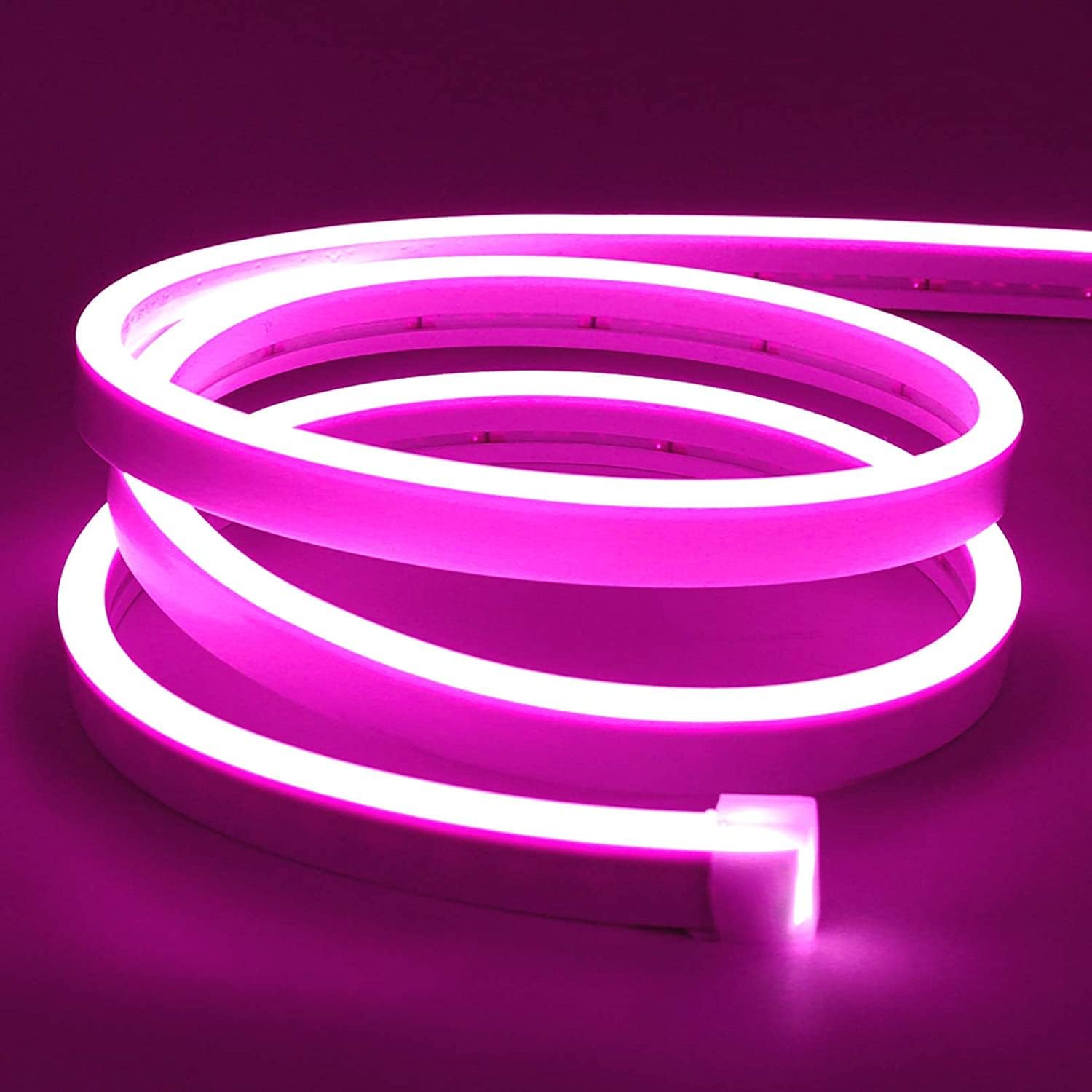 XERGY LED Neon Strip Lights 16.5ft - Waterproof Indoor/Outdoor for Home Decoration & Custom Sign - Pink (12V 2A Power Adapter Included)