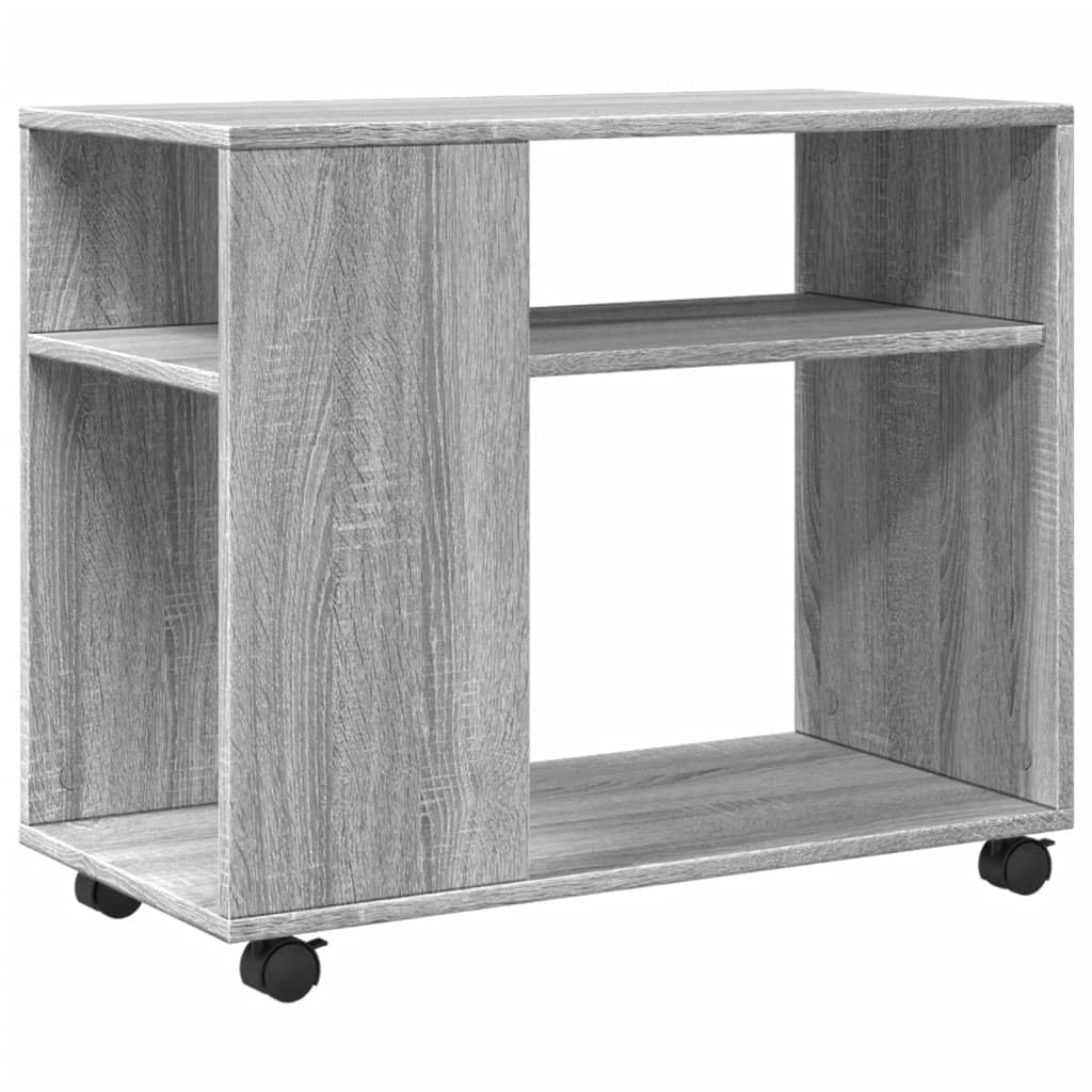 vidaXL Side Table with Wheels, Centre End Table for Living Room Hallway, Accent Sofa Table for Decorative, Modern Style, Grey Sonoma Engineered Wood