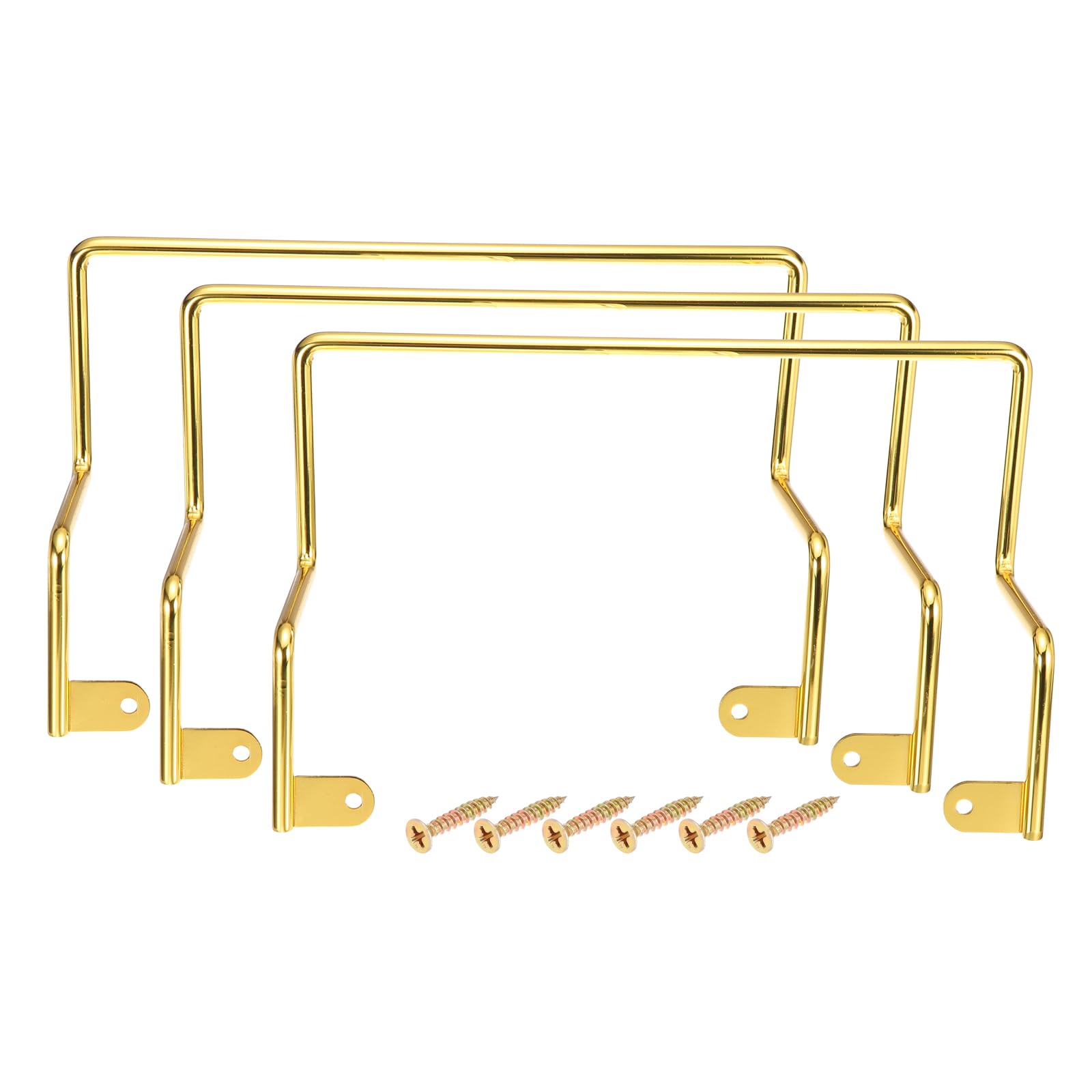 sourcing map 3Pcs Mattress Retainer Bar, 287x94x8mm Mattress Slide Stopper Iron Non-Slip Slide Holders with Screws for Most Bed Frames to Prevent Sliding, Gold
